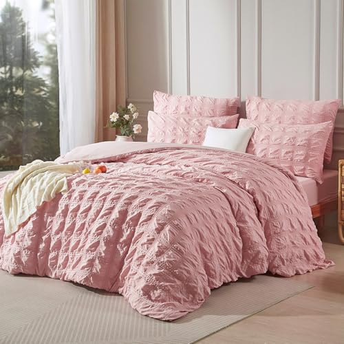 Luofanfei Seersucker Bettwäsche 155x220 Rosa Pink Sommer Kühlende Gestreift Karo Uni Muster Wende Bettwäsche Atmungsaktiv Leicht Bettbezug Einzelbett und Kissenbezüge 80x80 mit Reissverschluss Luofanfei Seersucker Bettwäsche 155x220 Rosa Pink Sommer Kühlende Gestreift Karo Uni Muster Wende Bettwäsche Atmungsaktiv Leicht Bettbezug Einzelbett und Kissenbezüge 80x80 mit Reissverschluss von Luofanfei