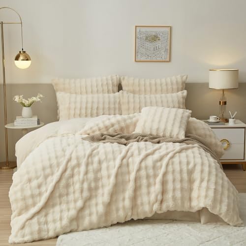 Luofanfei Winter Plüsch Bettwäsche 135 x 200 Creme Beige Weiß Kuschelig Flauschig Warme Flanell Bettwäsche Set Winterbettwäsche Microfaser Fleece Bettbezug und Kissenbezug 80x80 mit Reißverschluss Luofanfei Winter Plüsch Bettwäsche 135 x 200 Creme Beige Weiß Kuschelig Flauschig Warme Flanell Bettwäsche Set Winterbettwäsche Microfaser Fleece Bettbezug und Kissenbezug 80x80 mit Reißverschluss von Luofanfei