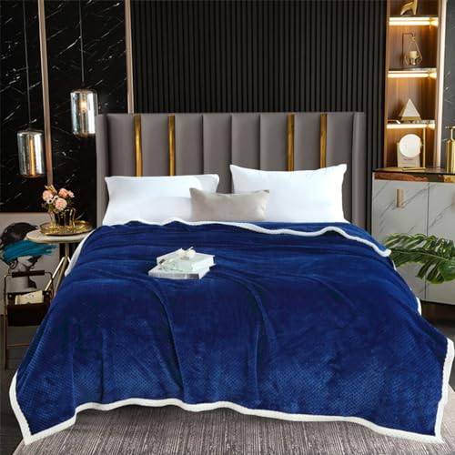 Luofanfei Wohndecke Blau Dunkelblau Plüsch Fleece Decke Tagesdecke Schlafzimmer Sofaüberwurf Modern Natürlich Tiere Muster Sofa überwurf 180x200 cm von Luofanfei