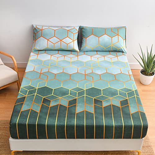 Luofanfei Spannbettlaken 90x200cm Grün Dunkelgrün Geometrisches Muster Spannbetttuch Microfaser Grüne Dunkelgrüne Bettlaken Gestreift Kariert für bis 25-30 cm Matraze Luofanfei Spannbettlaken 90x200cm Grün Dunkelgrün Geometrisches Muster Spannbetttuch Microfaser Grüne Dunkelgrüne Bettlaken Gestreift Kariert für bis 25-30 cm Matraze von Luofanfei