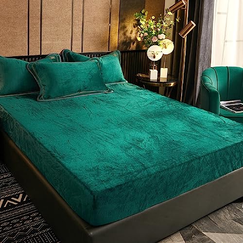 Luofanfei Warme Spannleintuch 180x200 Dunkelgrüne Dunkelgrün Plüsch Warm Boxspringbett Bettlaken Frottee Spannbettlaken Uni Muster Leintuch Doppelbett für Hohe Matratze Hoher Steg bis 25-30 cm Luofanfei Warme Spannleintuch 180x200 Dunkelgrüne Dunkelgrün Plüsch Warm Boxspringbett Bettlaken Frottee Spannbettlaken Uni Muster Leintuch Doppelbett für Hohe Matratze Hoher Steg bis 25-30 cm von Luofanfei