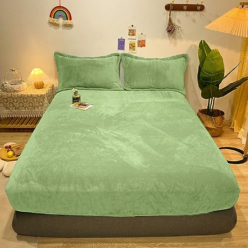 Warme Winter Spannbettlaken Bettlaken Fleece 200x200 Grün Flausch Cashmere Touch Teddy Plüsch Flanell Kuschelige Flauschige Bett Spannbetttuch Weich für Boxspringbetten Topper 30 cm Hohe Matratzen Warme Winter Spannbettlaken Bettlaken Fleece 200x200 Grün Flausch Cashmere Touch Teddy Plüsch Flanell Kuschelige Flauschige Bett Spannbetttuch Weich für Boxspringbetten Topper 30 cm Hohe Matratzen von Luofanfei