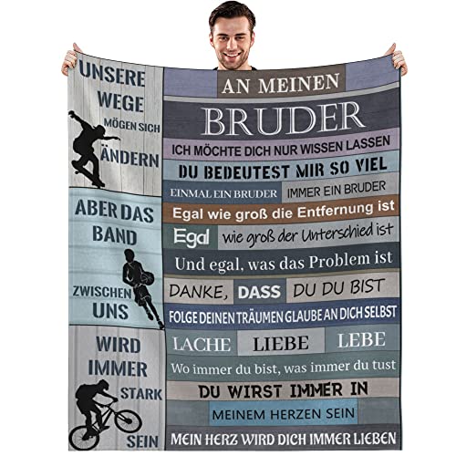 Luogort Sportdecke Bruder Sport Decke Geschenke für Bruder Decke von Brüder,Bruder Geburtstag Geschenk,Geschenke Decke für Männer,Weiche Flanell Deck von Luogort