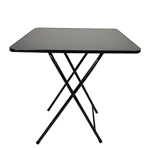 Luojuny 60 x 60 x 70 cm TV-Tische zum Essen, zusammenklappbar, quadratisch, 2 bis 4 Personen, massive MDF-Platte, Outdoor-Klapptisch, Küchentisch, platzsparend, robust, 1,2 m, Schwarz von Luojuny