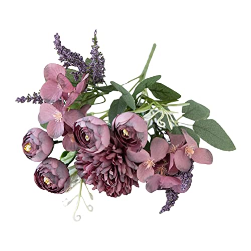 Luojuny Künstliche Blume ohne Wasser dekorieren einfach Pflege Wohnzimmer Faux Seidenblume kompatibel mit Hochzeit Violett von Luojuny