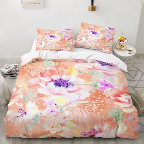 Luowei Bettwäsche 135x200 Blumen Motiv Bunt Orange Floral Bettwäsche 3D Aesthetic Blumen Bettwäsche Weich Kuschelig Mikrofaser Bettwäsche 2teilig mit Reißverschluss und 80x80 cm Kissenbezug Luowei Bettwäsche 135x200 Blumen Motiv Bunt Orange Floral Bettwäsche 3D Aesthetic Blumen Bettwäsche Weich Kuschelig Mikrofaser Bettwäsche 2teilig mit Reißverschluss und 80x80 cm Kissenbezug von Luowei