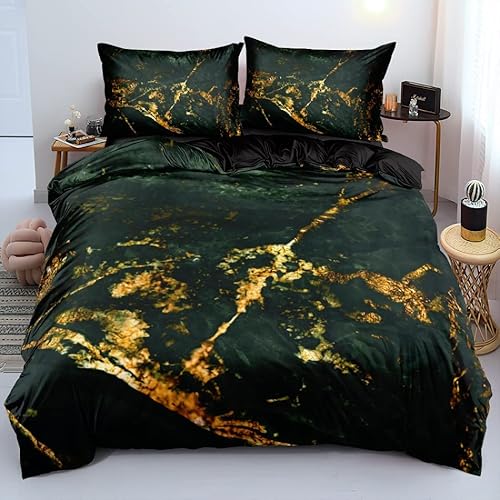 Luowei Bettwäsche 135x200cm Grün Gold Marmor BettwäSche Set 3D Drucken Mikrofaser Bettbezug für Jungen Mädchen Jugendliche mit 1 Kissenbezug 80x80cm und Reißverschluss Luowei Bettwäsche 135x200cm Grün Gold Marmor BettwäSche Set 3D Drucken Mikrofaser Bettbezug für Jungen Mädchen Jugendliche mit 1 Kissenbezug 80x80cm und Reißverschluss von Luowei