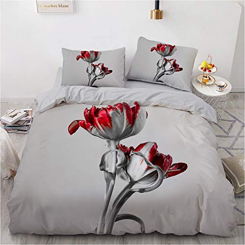 Luowei Bettwäsche 200x200cm Vintage Blumen Muster Bettbezug Weiche Microfaser Floral Bettwäsche Set für Doppelbett mit Reißverschluss und 2 Kopfkissenbezüge 80 x 80cm, Grau Luowei Bettwäsche 200x200cm Vintage Blumen Muster Bettbezug Weiche Microfaser Floral Bettwäsche Set für Doppelbett mit Reißverschluss und 2 Kopfkissenbezüge 80 x 80cm, Grau von Luowei