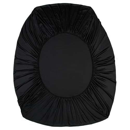 Luowei Spannbettlaken 180x200 cm Schwarz Weich Knitterfreies Spannbettlaken aus 50% Bambus + 50% Polyester Luxus Maschinenwaschbar für Topper 25-30 cm höhe Boxspringbett Bettlaken von Luowei