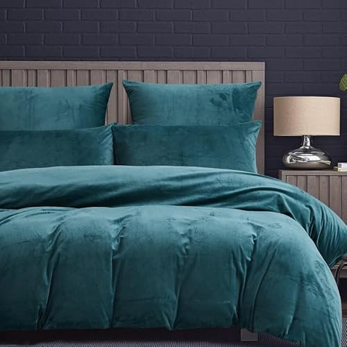 Luowei Warme Bettwäsche 135x200cm 4 Teiling Petrol Blau Winter Plüsch Bettwäsche Set Fleece Flauschig Bettbezug und Kopfkissenbezug 80x80 cm mit Reißverschluss Luowei Warme Bettwäsche 135x200cm 4 Teiling Petrol Blau Winter Plüsch Bettwäsche Set Fleece Flauschig Bettbezug und Kopfkissenbezug 80x80 cm mit Reißverschluss von Luowei