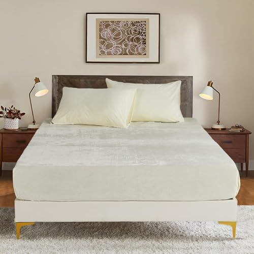 Luowei Winter Spannbettlaken 90x200cm Beige Samt Extra Warm Boxspringbett Frottee Bettlaken Flanell Spannbetttuch Uni Muster Spannbetttücher 90x200cm für Hohe Matratze Steghöhe 25-30cm Luowei Winter Spannbettlaken 90x200cm Beige Samt Extra Warm Boxspringbett Frottee Bettlaken Flanell Spannbetttuch Uni Muster Spannbetttücher 90x200cm für Hohe Matratze Steghöhe 25-30cm von Luowei