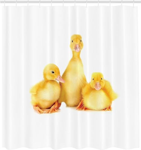 Luowenji Duschvorhang 120x200 Ente Antischimmel Waschbar Duschvorhänge Süße Tiere Shower Curtains 3D Wasserdicht Badezimmer Vorhänge für Badewanne und Dusche mit Haken D7785 von Luowenji