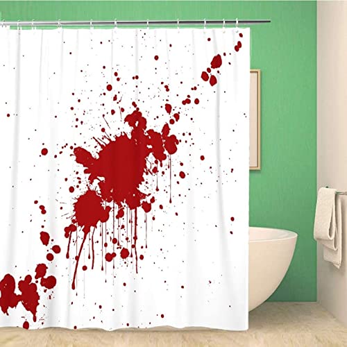 Luowenji Duschvorhang 180x180 rotes Blut Antischimmel Waschbar Duschvorhänge Halloween Shower Curtains 3D Wasserdicht Badezimmer Vorhänge für Badewanne und Dusche mit Haken von Luowenji
