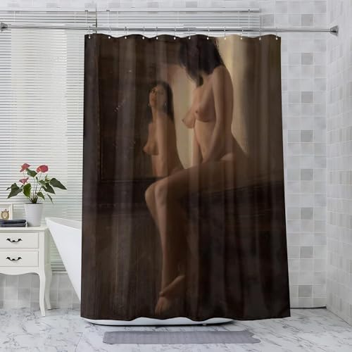 Luowenji Duschvorhang 200x200 Sexy Antischimmel Waschbar Duschvorhänge Sexy Frau Shower Curtains 3D Wasserdicht Badezimmer Vorhänge für Badewanne und Dusche mit Haken 718D von Luowenji