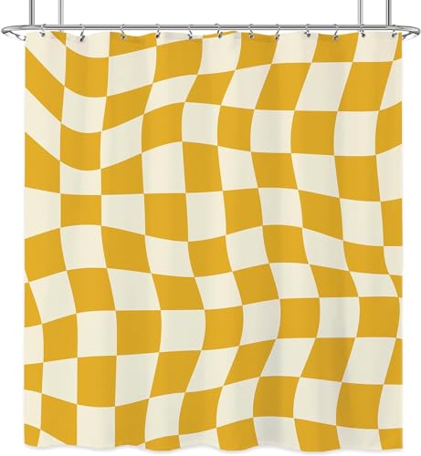 Luowenji Duschvorhang 200x220 Schachbrett Shower Curtains 3D Duschvorhang Gelbes Plaid Antischimmel Duschvorhänge für Badewanne Waschbar Textil Badezimmer Vorhang A3834 Luowenji Duschvorhang 200x220 Schachbrett Shower Curtains 3D Duschvorhang Gelbes Plaid Antischimmel Duschvorhänge für Badewanne Waschbar Textil Badezimmer Vorhang A3834 von Luowenji