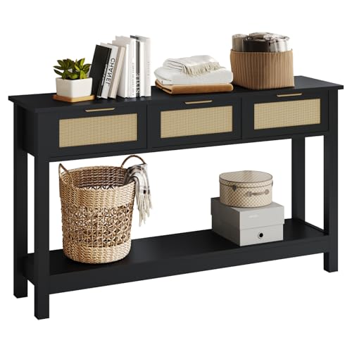 Luoxiao Rattan Console Table Boho Entryway Table von Luoxiao