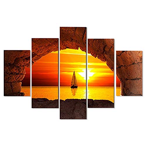 Lupia - Quadro Moderno 5 Pezzi in Legno, Vogue Finestra in tramonto, Stampe Artistiche Digitali ad Alta Risoluzione, per Soggiorno, Camera da Letto, Ufficio, Hotel, Multicolore, 66x115 cm, Legno Lupia - Quadro Moderno 5 Pezzi in Legno, Vogue Finestra in tramonto, Stampe Artistiche Digitali ad Alta Risoluzione, per Soggiorno, Camera da Letto, Ufficio, Hotel, Multicolore, 66x115 cm, Legno von Lupia