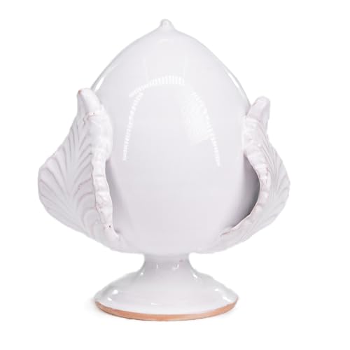 Lupia PUMO Salentino aus weißer Keramik, Höhe geschlossen 20 cm, typisch apulische Dekoration mit Knospe und 3 Blättern, Gastgeschenk für Veranstaltungen, Partys, Zeremonien und Hochzeiten, Ornament Lupia PUMO Salentino aus weißer Keramik, Höhe geschlossen 20 cm, typisch apulische Dekoration mit Knospe und 3 Blättern, Gastgeschenk für Veranstaltungen, Partys, Zeremonien und Hochzeiten, Ornament von Lupia