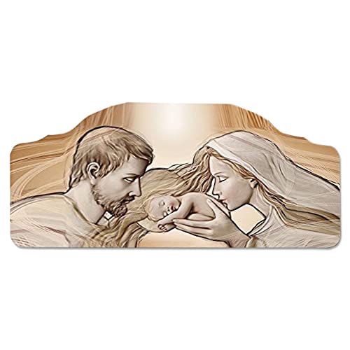 Lupia - Quadro Moderno, Capezzale HOLY KISS Brown Sacra Famiglia, Stampato su Legno Ecologico, Artigianale Made in Italy, 42x92 cm, Legno Lupia - Quadro Moderno, Capezzale HOLY KISS Brown Sacra Famiglia, Stampato su Legno Ecologico, Artigianale Made in Italy, 42x92 cm, Legno von Lupia