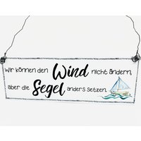 Metall Blech Schild Türschild Maritim Wir Können Den Wind Nicht Ändern Wetterbeständig von LupinenhofManufaktur