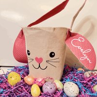 Osterkorb Personalisiert Für Kinder | Benutzerdefinierter Hase Jungen Mädchen Mit Namen von Lupity