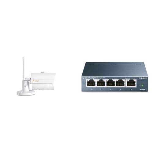 Lupus LE202 WLAN IP Kamera & TP-Link TL-SG105 5-Ports Gigabit Netzwerk Switch (bis 2000 MBit/s im Vollduplexmodus von Lupus Electronics