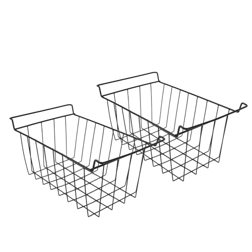 2 Stück Gefrierschrank-Draht-Aufbewahrungskorb, PE-beschichtetes Hängeregal, Organizer-Behälter, Langlebiges Metall, Einfache Wartung, Einfacher Zugang, Perfekter (L 42,5 cm x B von Luqeeg