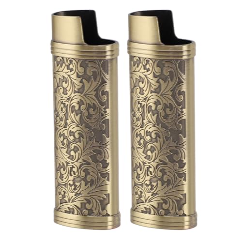 2 Stück Metall Feuerzeug Fall Abdeckung Halter mit Vintage Floral gestempelt, Zink-Legierung Shell Feuerzeug Hülse, Feuerzeug Fall Cover Vintage-Stil Feuerzeug Fall Abdeckung für Feuerzeug Schutz 2 Stück Metall Feuerzeug Fall Abdeckung Halter mit Vintage Floral gestempelt, Zink-Legierung Shell Feuerzeug Hülse, Feuerzeug Fall Cover Vintage-Stil Feuerzeug Fall Abdeckung für Feuerzeug Schutz von Luqeeg