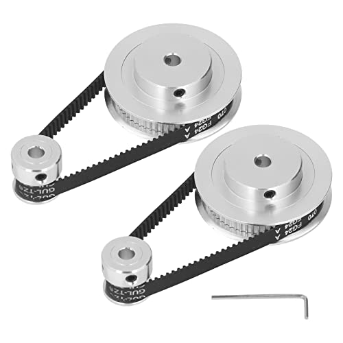 2er-Pack Synchronrad – 20T 60T Elastischer Geschlossener Zahnriemen, GT2 Steuerriemenscheibe aus Aluminiumlegierung, 200mm Länge, 6mm Breite(5mm/0.2in Bohrung) von Luqeeg