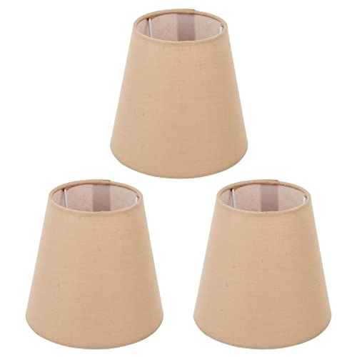 3 Stück Lampenschirme aus Stoff, Moderner Lampenschirm aus Stoff, Innovativ E14 Interventionstyp Lampenabdeckung aus Stoff Kronleuchter-Lampenschirme Lampenabdeckung für Büro Heim (Khaki) von Luqeeg