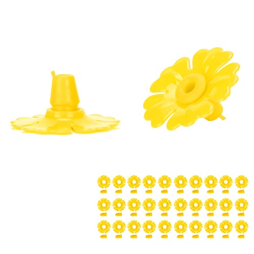 30 Set Kolibri-Futterspender-Blumen, Einzigartige Form, Langlebiges Material, Stabil und Langlebig, Passend für die Meisten Futterspender, (Yellow) von Luqeeg