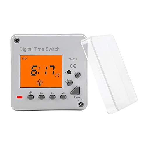 Digitaler Timer Smart Control Switch, 7-tägiger Elektrischer Langlebiger Programmier Barer 220V 110V Timer mit Hintergrund Beleuchtung, Indoor für Haushalts Geräte für Heim Lampe von Luqeeg