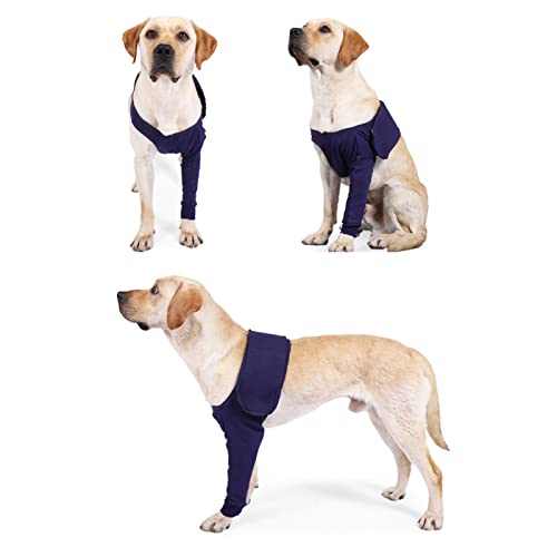 Ellbogenbandage für Hunde, Atmungsaktive Ellenbogenschutzpolster, Komfort, Hochelastische, Lecksichere Ellenbogenbandage, Wegfahrsperre, Unterstützung für die Postoperative Genesung, Wundwickel(XL) von Luqeeg