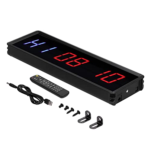 Gym Ultra Clear LED Intervall Timer - Multi Scenes Count Down Up Uhr Mit Metall Stoppuhr, Digital Display Stopwatch Wall Workout Mit Fernbedienung für Home Gym Fitness Gym Ultra Clear LED Intervall Timer - Multi Scenes Count Down Up Uhr Mit Metall Stoppuhr, Digital Display Stopwatch Wall Workout Mit Fernbedienung für Home Gym Fitness von Luqeeg