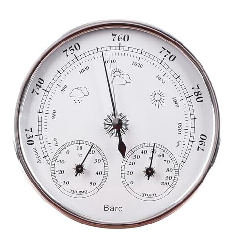 Luqeeg 3 in 1 Barometer, Thermometer, Hygrometer, die Gesamte Saisonwand, die Genaue Wetterstation mit 5 -Zoll -Aluminiumlegierungsrahmen für Zuhause, Fischerboot, Babyzimmer, Büro Hängen Luqeeg 3 in 1 Barometer, Thermometer, Hygrometer, die Gesamte Saisonwand, die Genaue Wetterstation mit 5 -Zoll -Aluminiumlegierungsrahmen für Zuhause, Fischerboot, Babyzimmer, Büro Hängen von Luqeeg