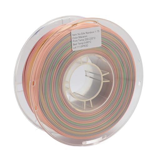 Luqeeg 3D -Druckerfilament, 3D -Seide Pla Filamentbündel für FDM Drucker, Druckfilament 1,75 Mm Multicolor 2,2 Pfund, Starke Zähigkeit von Luqeeg