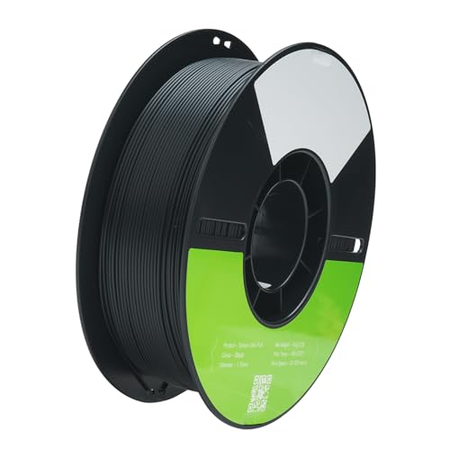 Luqeeg 3D-Druckerfilament 1,75 Mm, PLA-Filament mit Dimensionaler Genauigkeit + /-0,02 Mm, Hohe Geschwindigkeit 30-300 / S Druck, Passt die Meisten 3D-Drucker, 1 Kg Spule (BLACK) von Luqeeg