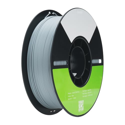 Luqeeg 3D-Druckerfilament 1,75 Mm, PLA-Filament mit Dimensionaler Genauigkeit + /-0,02 Mm, Hohe Geschwindigkeit 30-300 / S Druck, Passt die Meisten 3D-Drucker, 1 Kg Spule (GRAY) von Luqeeg