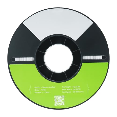 Luqeeg 3D-Druckerfilament 1,75 Mm, PLA-Filament mit Dimensionaler Genauigkeit + /-0,02 Mm, Hohe Geschwindigkeit 30-300 / S Druck, Passt die Meisten 3D-Drucker, 1 Kg Spule (WHITE) von Luqeeg