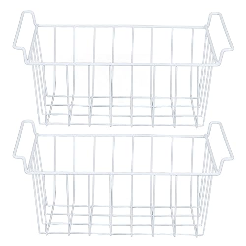 Luqeeg Gefrierschrank-Drahtkörbe, 2 Stück Kühlschrankbehälter, Organizer, Kühlschrank-Trennbehälter mit Griffen, Organisation, Aufbewahrung, Gefrierkörbe für (39 x 20 x 20 cm) von Luqeeg