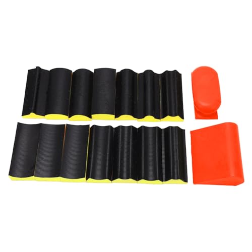 Luqeeg Handschleifblock-Set, 16-teiliger Polier-Schleifblock Zum Schleifen von Granit-Marmor-Glas Selbstklebendes Handschleifwerkzeug für Rillen, Gekrümmte Oberflächen, Flache Oberflächen von Luqeeg