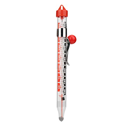 Luqeeg Hoch Präzise Food Candy Jam -Thermometer, Temperaturtester -Testwerkzeug mit ℉/℃ Dual -Display, Glasrohr, Breiter Maßstab, Edelstahl -Hang -Clip für Food Flüssigmarmelade (JL-G902) von Luqeeg