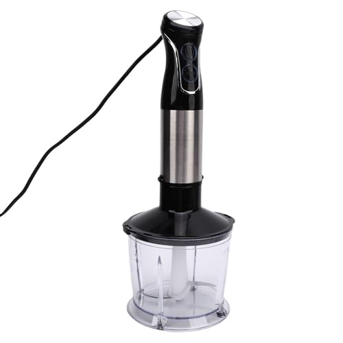 Luqeeg Immersionsmixer, Handgeschnittenes Handmischter Set, 5 in 1 Elektrostock -Mixer Whisk -Milchfrothers mit 600 Ml Hackelschüssel und 800 Ml Smoothie Tasse für Suppe, (220-240V EU-Stecker 1500W) von Luqeeg