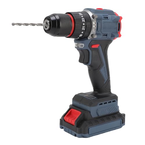 Luqeeg Kabelfreie Bohrkit, Stromverbrauchs -Set, Elektrische Bohrer 25 Drehmomenteinstellungen 1500 U/Min Bürstenloser Motor mit LED -Licht -Batterieantrieb für Hausreparatur Holz (B) von Luqeeg