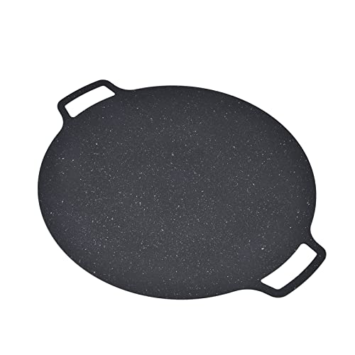 Luqeeg Koreanische BBQ-Grillpfanne, Antihaft-Tischgrill, Runde Herdplatten-Grillplatte für Drinnen, Draußen, zu Hause, Camping, Wandern, Reisen (30CM) von Luqeeg