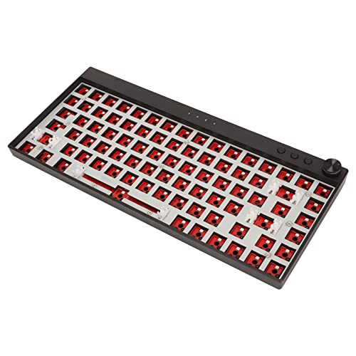 Luqeeg Mechanisches Tastatur-Kit, 84 Tasten RGB-Beleuchtungstastatur, Hot Swap Wired Custom Keyboard Wireless 2.4G BT 3.0 5.0 Type C Connect Mechanisches DIY-Tastatur-Zubehör-Kit für Win (Schwarz) von Luqeeg