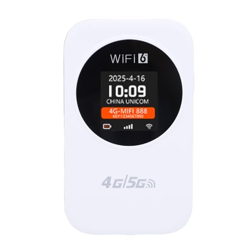 Luqeeg Mobiler 4G Hotspot, 3000 mAh Batterie, Entsperrtes WLAN 300 Mbit/s, Tragbarer WLAN Router, Unterstützt 10 Benutzer mit SIM Kartensteckplatz für Versammlungen und Reisen (White) von Luqeeg