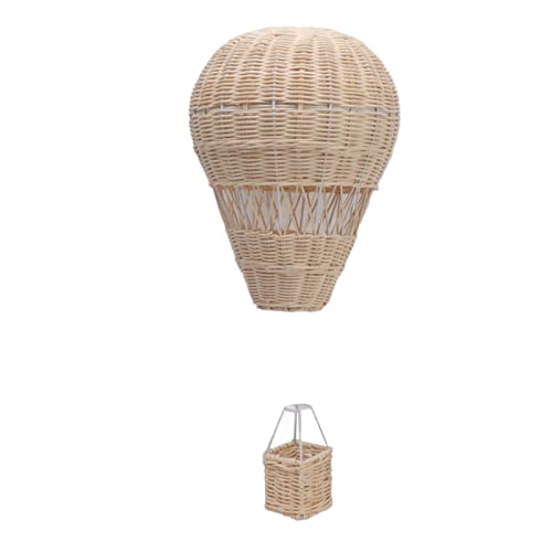 Luqeeg Rattan-Heißluftballon, Rattan-geflochtener Lampenschirm-Heißluftballon, Gewebter Wandbehang-Heißluftballon, Decken-Pendelleuchte-Abdeckung, Korblampen-Abdeckung von Luqeeg