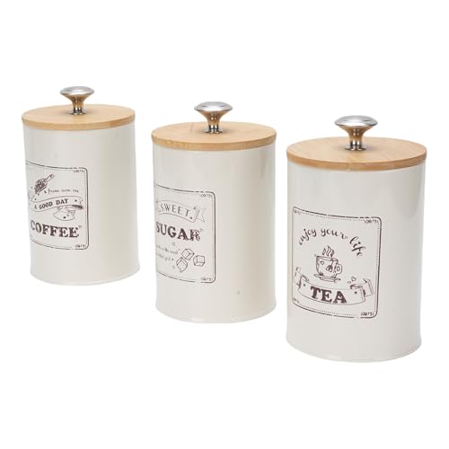 Luqeeg Set von 3 Mehl- und Zuckergläser mit Luftdichtem Deckel, Multifunktionaler Kapazität Versiegelter Kaffeezucker -Aufbewahrungskanister für Küche, Müsli, Trockenfutter von Luqeeg