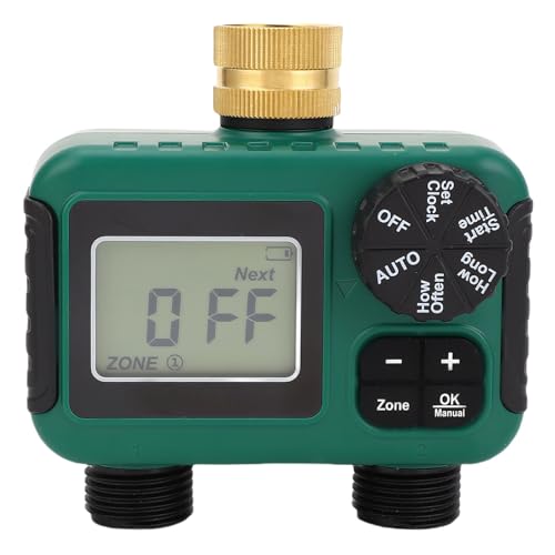 Luqeeg Sprinkler -Timer, 2 Outlet Programmierbare Automatische Wassertimer mit Kinderschloss, Messingeinlass NH3/4 -Gewinde, LCD Display Schlauch Timer, Bewässerungssteuerungssystem für Rasen, Hof Luqeeg Sprinkler -Timer, 2 Outlet Programmierbare Automatische Wassertimer mit Kinderschloss, Messingeinlass NH3/4 -Gewinde, LCD Display Schlauch Timer, Bewässerungssteuerungssystem für Rasen, Hof von Luqeeg